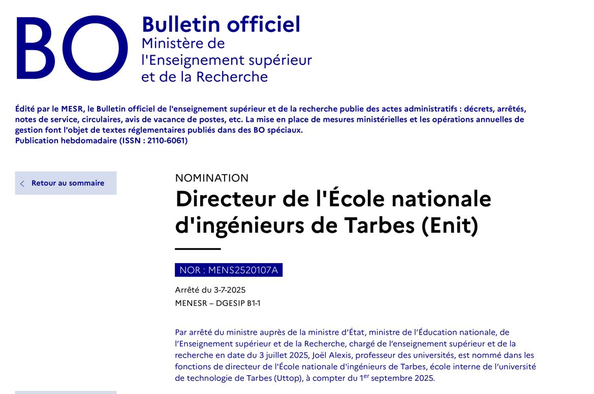Joël ALEXIS officiellement Directeur de l'ENIT
